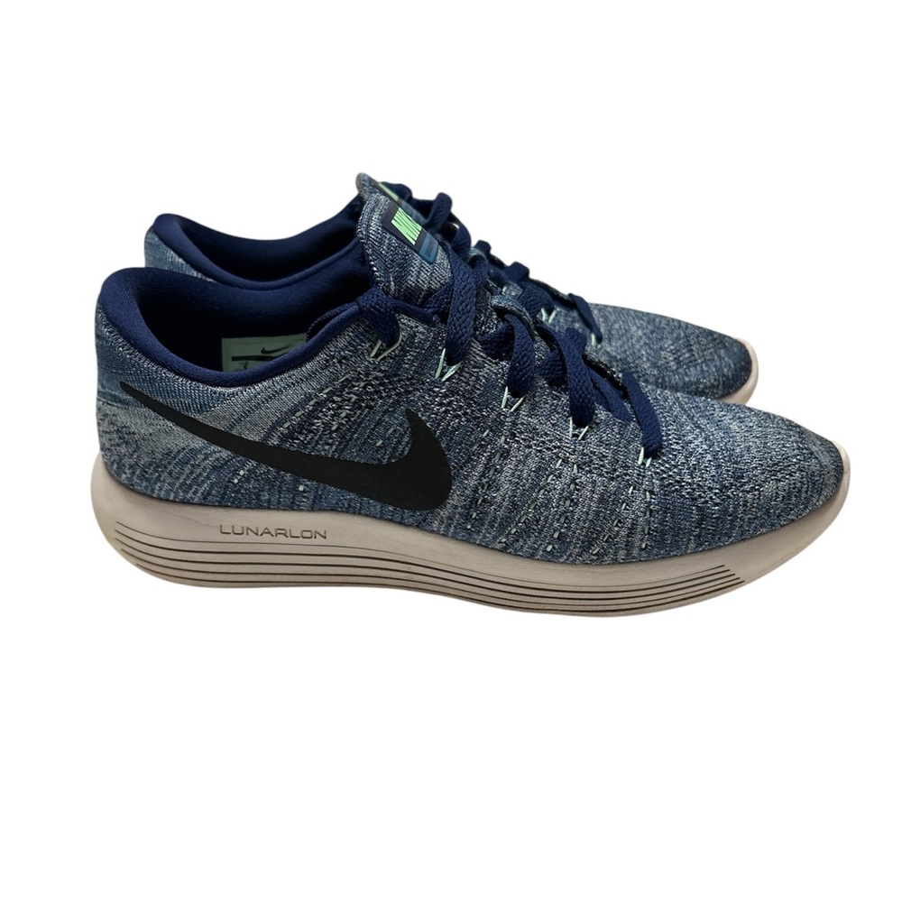 NIKE LUNARLON Womens Navy Athletic Sneakers,size 8